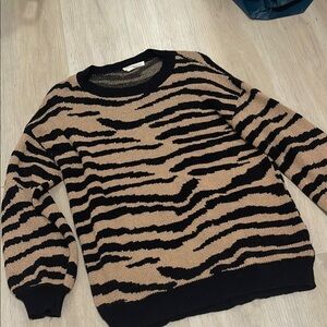 Tiger Stripe Sweater - Black and Beige